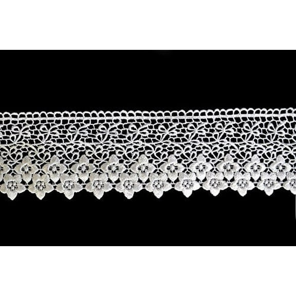 Altotux 3" White & Ivory Venise Vintage Victorian Giupure Lace Trim By Yard (Ivory)