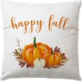 thumbnail image 3 of Set Of 2 Orange And White Buffalo Check Pillowcase Farmhouse Decor Happy Fall Pumpkin, 3 of 5