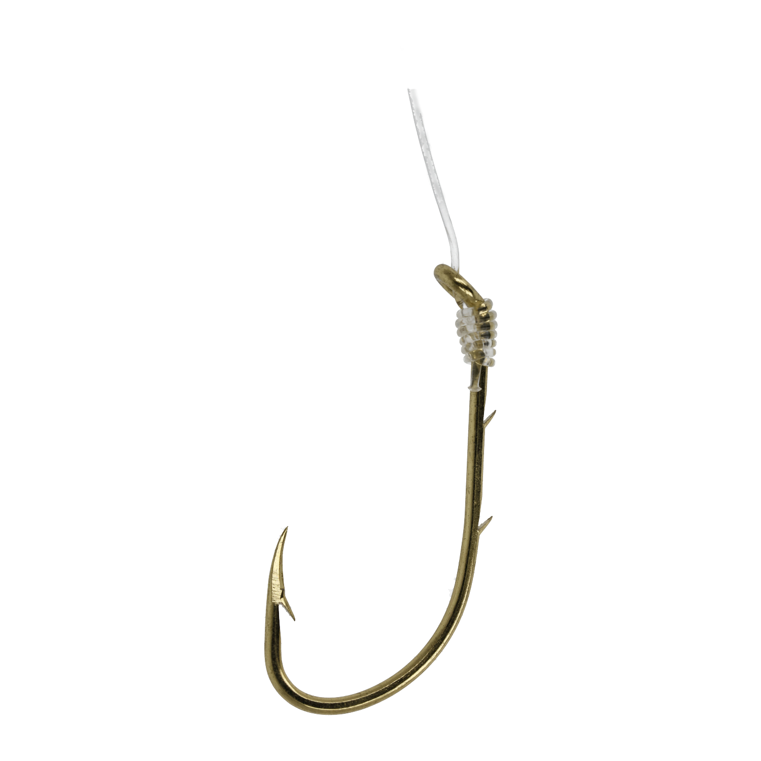 (2 pack) Lazer Sharp 9212H-6/0 18" Snelled Baitholder Hook, Gold, Size 6/0, 5 Pack