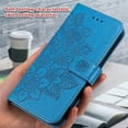 thumbnail image 6 of for iPhone 16 Wallet Case for Women, with Card Holder Embossed Mandala Flower Flip PU Leather Magnetic Protective Kickstand Cover with Lanyard for iPhone 16, Blue, 6 of 7