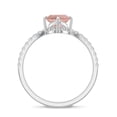 thumbnail image 3 of 1.98 CT Morganite Moissanite Tiara Dainty Engagement Ring in Sterling Silver/ White Gold Plated Oval Shaped Curved Wedding Band Ring Birthstone, Birthday, Anniversary Jewelry, Ring Size 6, 3 of 8