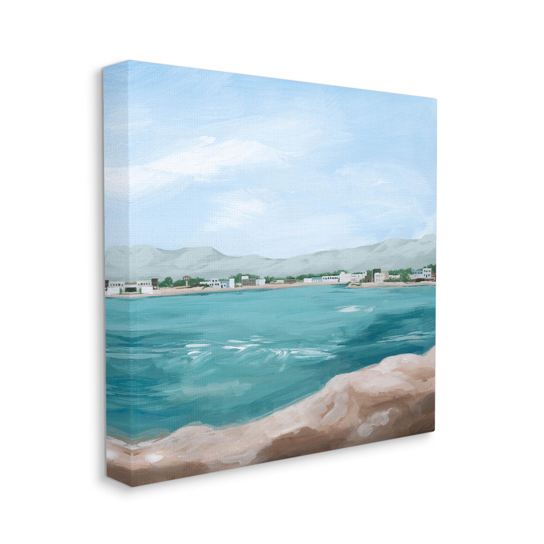 Stupell Industries Seaside Town Beach Ripples Painting Gallery Wrapped Canvas Print Wall Art, Design by Grace Popp
