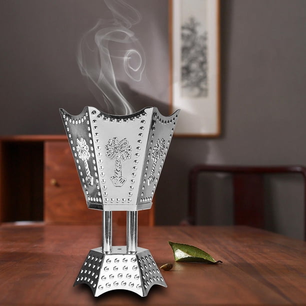 Quemador de incienso eléctrico de estilo árabe, adorno para el hogar, aromática, decoración artesanal, de Metal para meditación, Argén Macarena Quemador de incienso