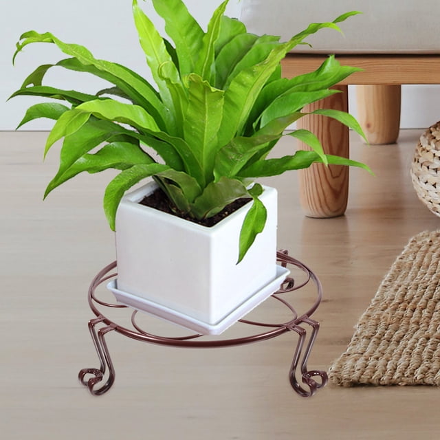 AURARMLET Soporte Metálico Para Macetas Color Marrón Ideal Para Interior Y Exterior