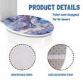 thumbnail image 5 of SEANATIVE Blue Gold Marble Bathroom Toilet Lid Cover Bathroom Decoration Accessories Easy to Clean Plush Seat Covers Fits Most Toilet Lids for Bathroom Decor, 5 of 6
