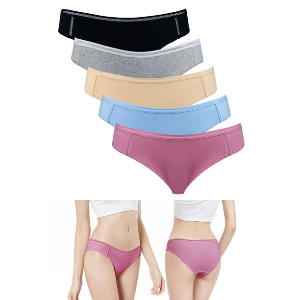 Charmo Women's Cotton Panties Underwear Comfort Hipster Briefs 5 Pack 