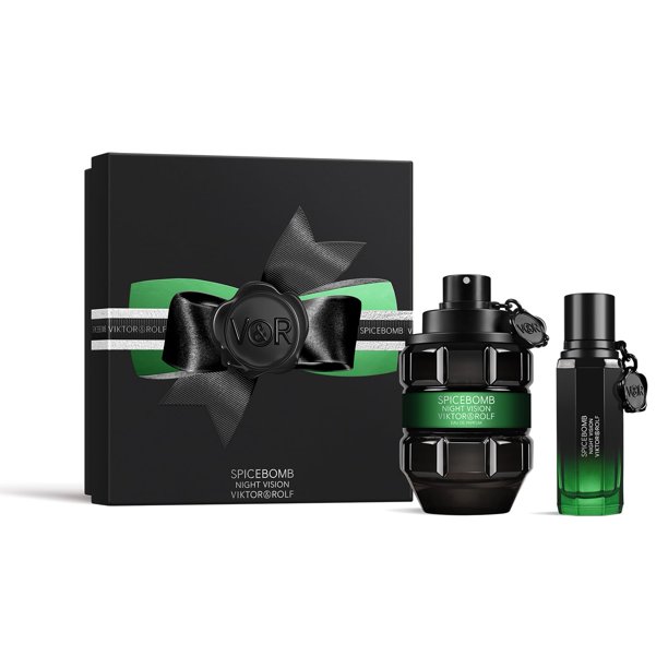 Viktor&Rolf - Spicebomb Nightvision - Colonia para hombre (2 unidades, valor de 195 $) - Amaderada y especiada - Con notas cítricas y de tabaco - Eau de Parfum (tamaño completo, 85 ml) y Eau de Toilet