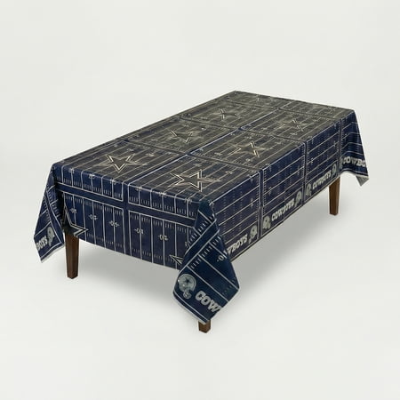 Amscan Dallas Cowboys All-Over Print Plastic Table Cover – 2 Count 54 x 96