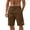 C1-Brown, variant on Mens Gym Shorts with Zipper Pockets Knee Length Shorts Drawstring Bottoms Big and Tall Summer Clothes 3XL