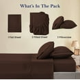 thumbnail image 4 of 1000 Thread Count 5 Piece Split California King Sheets Sets Set ( 2- Twin XL Fitted Sheets 1-Flat sheet and 2-Pillow covers ) with 30" deep pocket for Adjustable Bed Color Chocolate Solid, 4 of 5