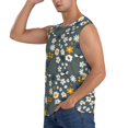thumbnail image 3 of Pofeuu Flowers and Bee Print Men's Muscle T-Shirt, Sleeveless, Muscle Tank, Classic Muscle Tee Top For Men Casual Sleeveless Muscle T-Shirt Trendy Clothes-3X-Large, 3 of 7