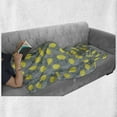 thumbnail image 6 of Lemons Soft Flannel Fleece Throw Blanket, Monstera Deliciosa Leaves with Shaded Color Spread Lemons Pattern, Cozy Plush for Indoor and Outdoor Use, 70" x 90", Grey Yellow Green, by Ambesonne, 6 of 6