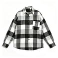 thumbnail image 3 of Vivianyo HD Women's Multi Tone Plaid Flannel Shirt, Oversized Collar Long Sleeve Button Shacket Top for Women Camping Casual Layering Wear, Sizes S-3XL, 3 of 7