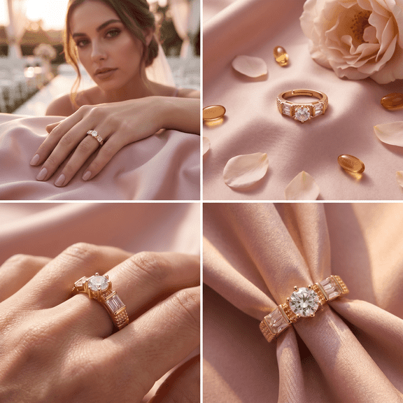 2Ct Round Cut Cubic Zirconia Women Engagement Band Ring 14K Yellow Gold Plated Free Size
