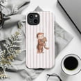 thumbnail image 6 of Adorable Curious Monkey Phone Case, Monkey Hugging Cat Pink Stripe Design for iPhone 17 16 15 14 13 12 11 Pro Max Mini, 6 of 6