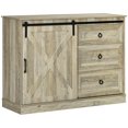thumbnail image 1 of HOMCOM Sliding Barn Door Farmhouse Buffet Cabinet, Kitchen Sideboard, 1 of 10