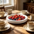 thumbnail image 5 of Decorative Wooden Bead Tray - Elegant Circular Serving Tray Ideal for Kitchen Countertops Fruit Displays and Home Decor, 5 of 5