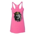 thumbnail image 2 of Wild Bobby, King Lion with Gold Crown Art, Animal Lover, Women Tri-Blend Racerback Tank Top, Vintage Pink, Medium, 2 of 4