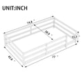 thumbnail image 6 of Sesslife Twin Size Floor Bed with Door and Fence, Wood Twin Floor Platform Bed with Slats, Toddler Bed for Kids Boys Girls, Montessori Bed, No Box Spring Needed, White, 6 of 7