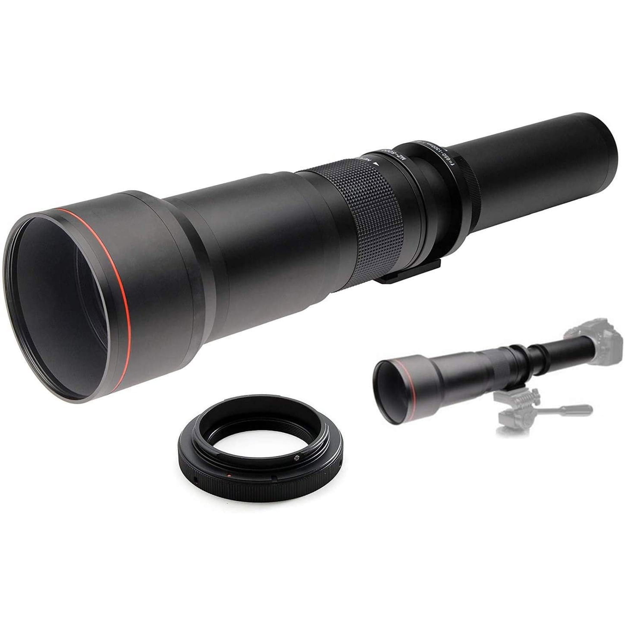 650-1300mm F/8-16 Manual Telephoto Lens for Canon EOS Rebel T3i, T4i, T5, T5i, T6, T7, T6i, T6s, T7i, SL1, SL2, EOS 60D, 70D, 77D, 80D, 5D III, 5D IV, 6D, 6D II, 7D II DSLR Cameras