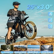 Electric Dirt Bike for Adults,Peak 3000W 38mph Electric Motorcycle,60V 35Ah Max 100+ Miles,25’’*3.0’’ Off Road Tire,Anti-Theft Mountain Bike