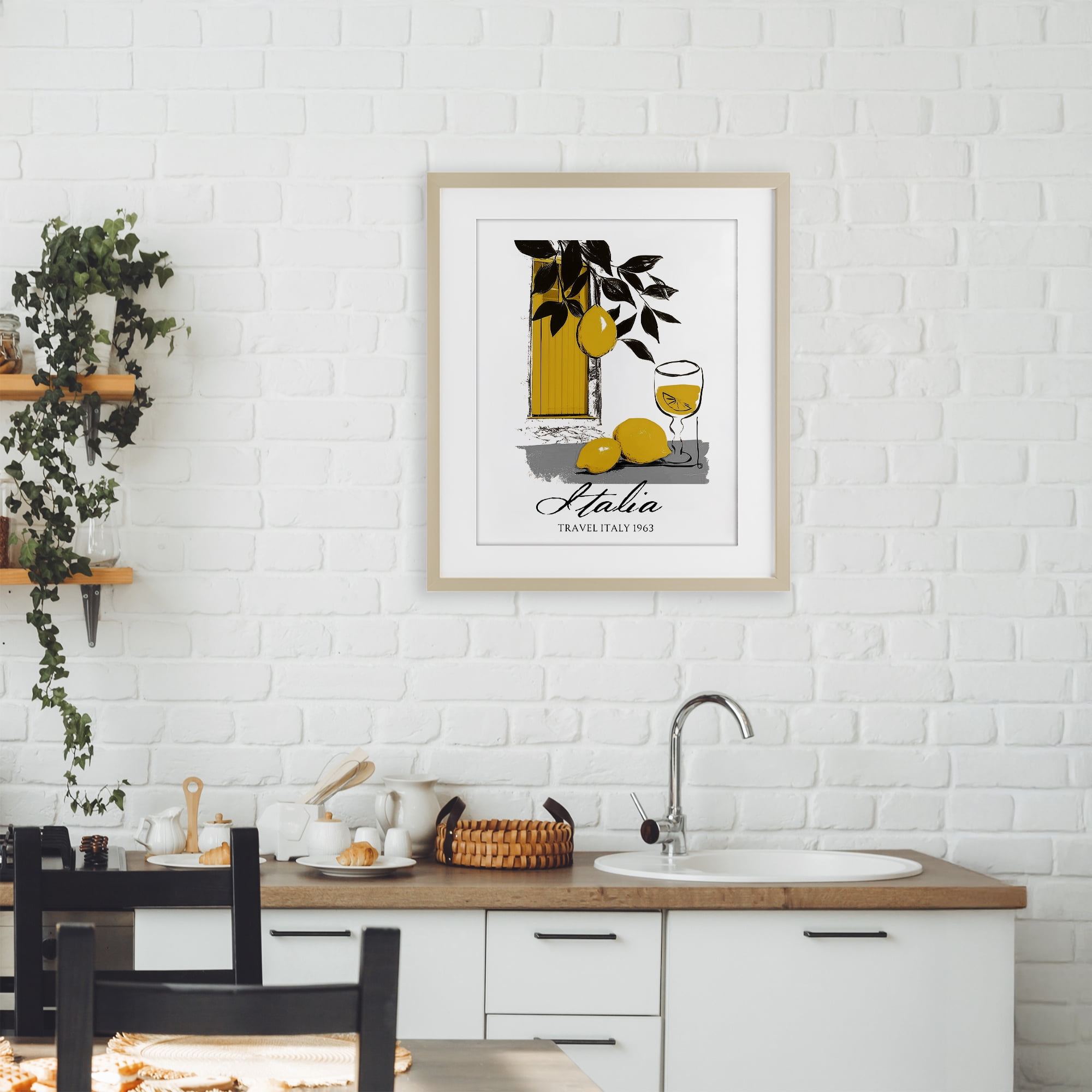 Stupell Industries Travel Italia Lemons Birch Framed Print Under Glass, design by Annabelle Hall