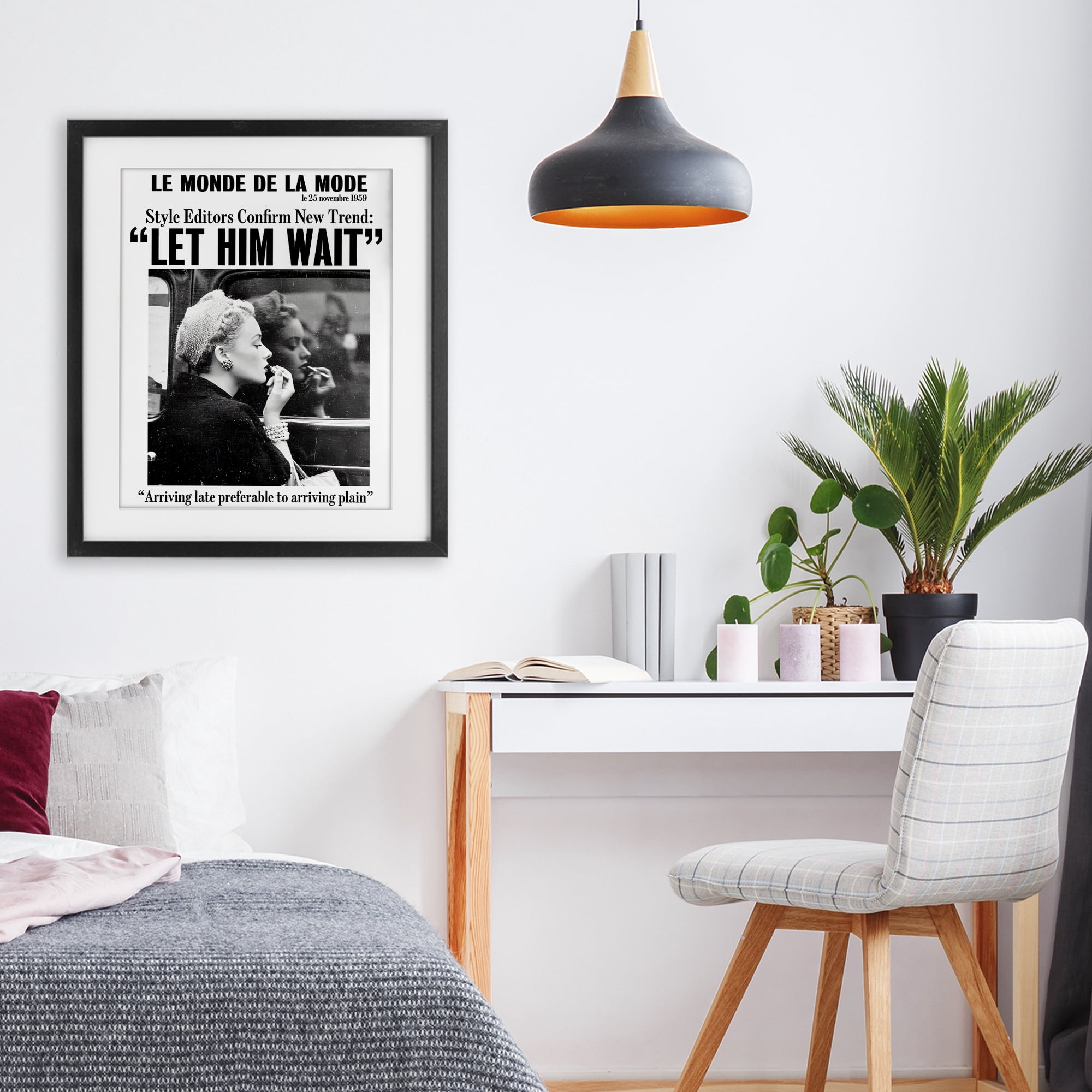 Stupell Industries Let Him Wait Advice Black Framed Print Under Glass, design by Annabelle Hall