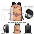 thumbnail image 6 of HUIACONG Cute Capybara Fruit Print School Backpack for Students Age 6-18 Large Capacity Lightweight Water Resistant Bookbag for Elementary Middle High School Back to School Daily Use, 6 of 6
