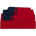 thumbnail image 2 of DNG Creations 4 Piece Two Tone Sheet Set - 10 Inch Deep Pocket ( Solid Red/Navy Blue - Full ), 2 of 4