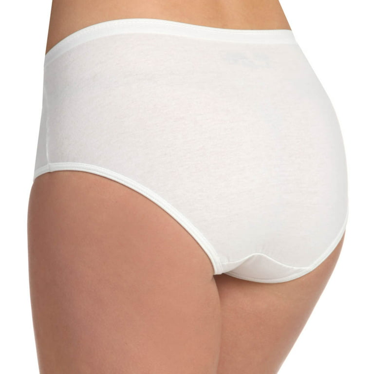 Women's Fruit Of The Loom 3DBRIWH Cotton Brief Panties - 3 Pack (White 6)