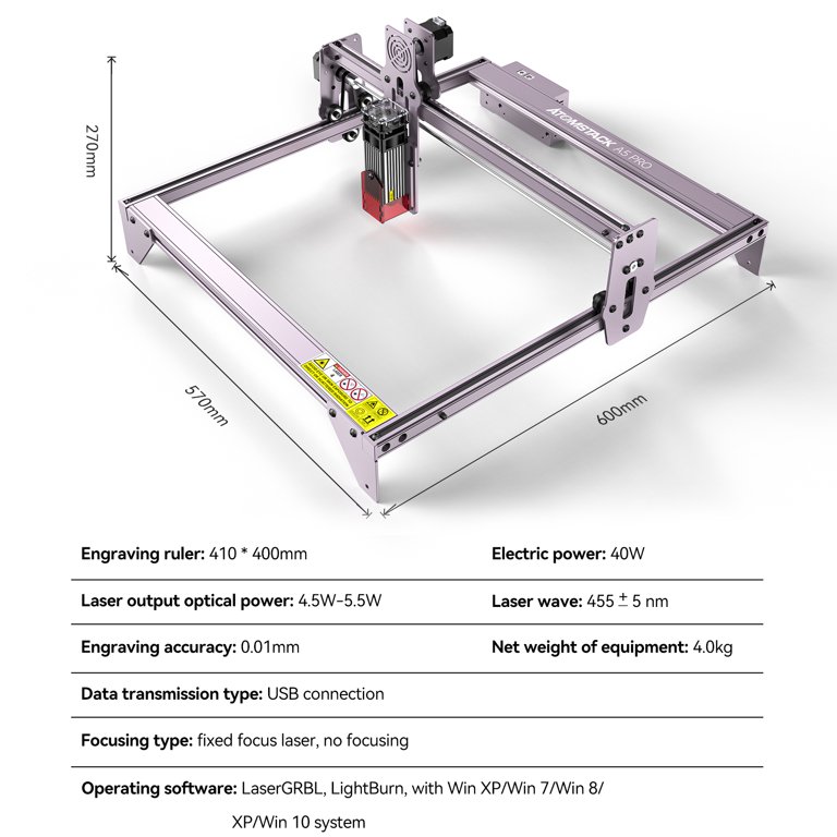 Printers Club Upgrade ATOMSTACK A5 Pro Laser Engraver 40W CNC Desktop DIY  Engraving Cutting Machine With 410x400 Area From Rogerricey, $454.26