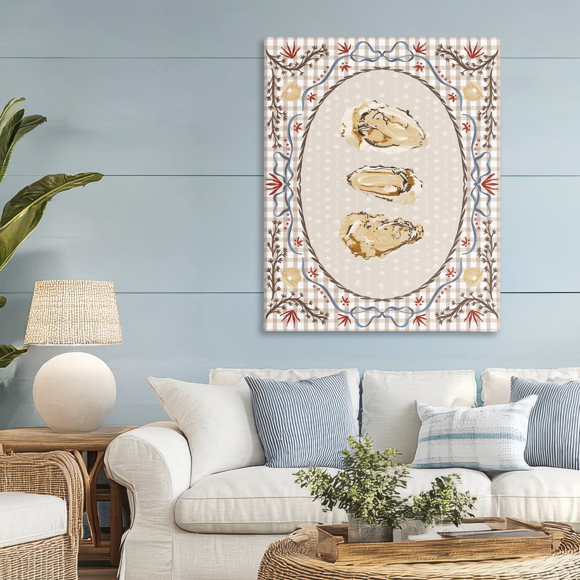 Stupell Industries Vintage Oyster Trio Canvas Wall Art, design by Vero Illustrates