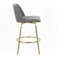 thumbnail image 4 of Grey Noise Fabric 26" Contemporary Fixed-Height Counter Stools with Gold Metal & Round Footrest by LumiSource - Set of 2, 4 of 5
