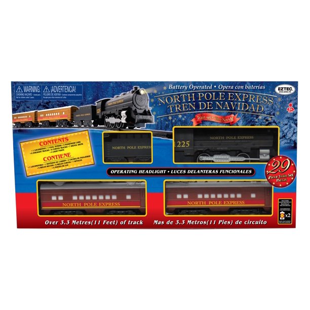 Ebotrail 3セット Eztec Battery Operated North Pole Express Train Set (29 Pieces