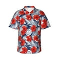 thumbnail image 2 of Yiaed Leaves And Flowers Print Hawaiian Shirt for Men Short Sleeve Button Down Shirts Beach Shirts for Men-Small, 2 of 5