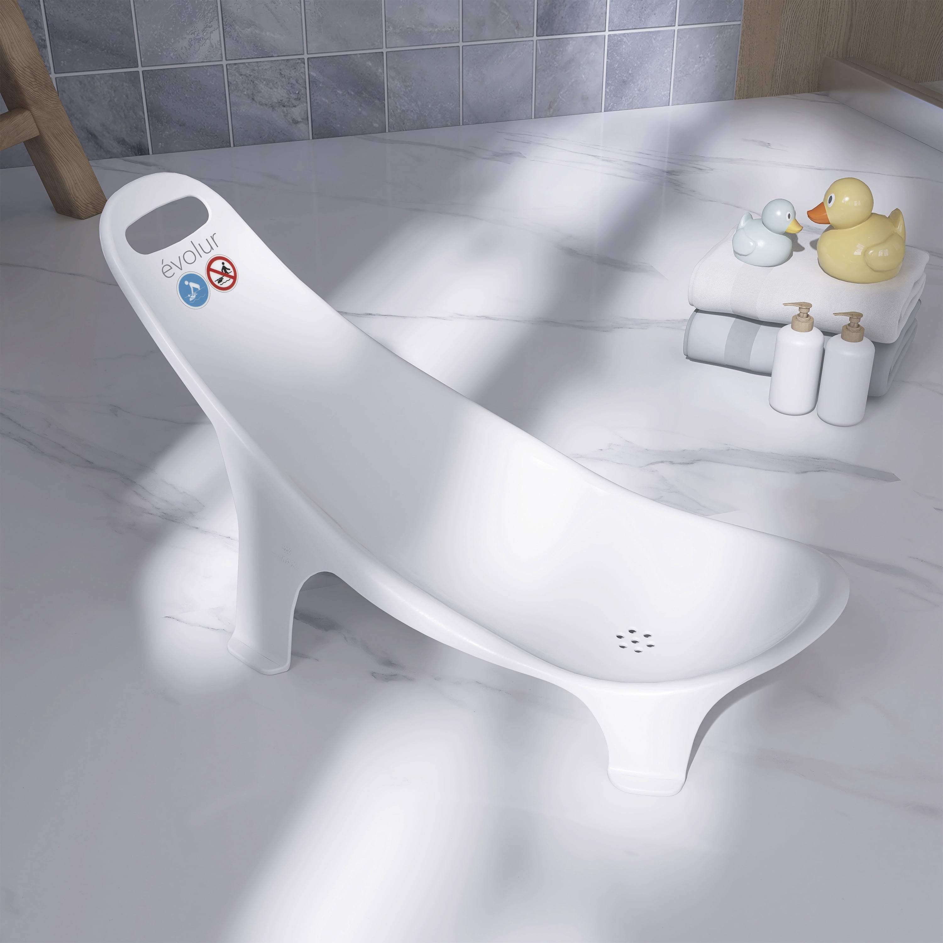 Evolur Supple Baby Bath Hammock, White