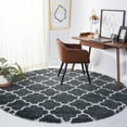 thumbnail image 7 of SAFAVIEH Hudson Jaye Plush Geometric Shag Area Rug, Dark Grey/Ivory, 7' x 7' Round, 7 of 7
