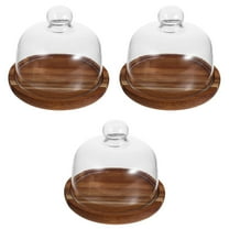3 Pieces Mini Cake Stand with Dome Pan Cupcake Display Dessert Serving Tray