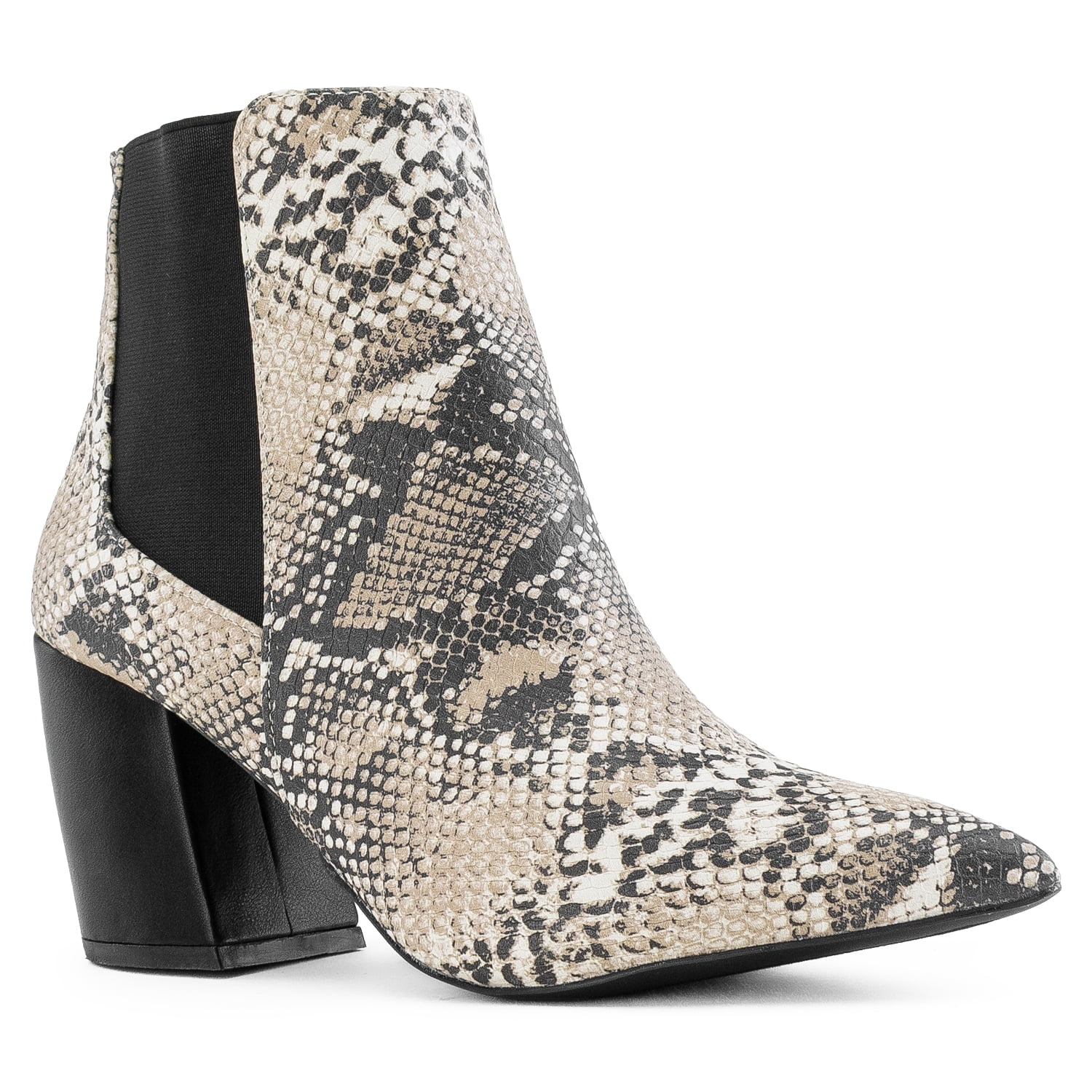 pointy booties with block heel