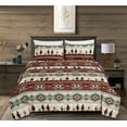 thumbnail image 2 of Chezmoi Collection 5-Piece Southwestern Cowboys Aztec Sheet Set Split King, Multicolor Teal Brown Beige Tan Red Printed Brushed Microfiber Lightweight Breathable Deep Pocket Bed Sheets, 2 of 9