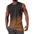 thumbnail image 5 of cocolona Mens Loose Tank Tops Summer Sleeveless Crew Neck Gym Workout Muscle T-shirts Vacation Beach Gradient Print Tees, 5 of 5