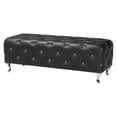 thumbnail image 2 of Baxton Studio Stella Crystal Tufted Leather Modern Bench, Multiple Colors, 2 of 7