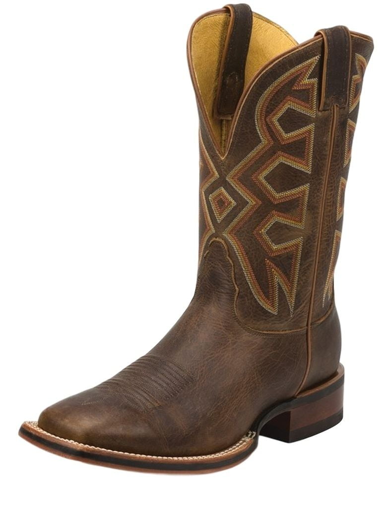 Nocona Western Boots Mens Square Toe Stitched Leather Tan Frida MD5202