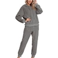 thumbnail image 1 of Frontwalk Winter Warm Fleece Plush Pajamas Set for Women Soft Fuzzy Lounge Homewear Pullover Set, 1 of 6
