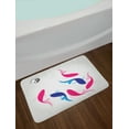 thumbnail image 2 of Japanese Bath Mat, Pair of Swimming Authentic Squid Fish Yin Yang Symbol Aquatic Pisces Marine Theme, Non-Slip Plush Mat Bathroom Kitchen Laundry Room Decor, 29.5 X 17.5 Inches, Pink Blue, Ambesonne, 2 of 2