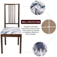 thumbnail image 2 of Seat Covers for Dining Room Chairs Stretch Printed Chair Seat Covers Set of 4, Removable Washable Upholstered Chair Seat Protector Cushion Slipcovers for Kitchen, Office(Blue/White), 2 of 6