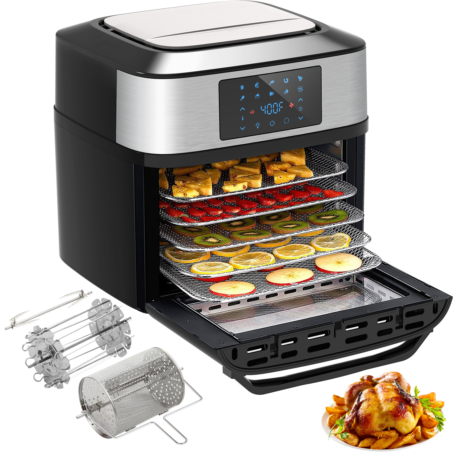 Iconites 10-in-1 Air Fryer Oven, 20 Quart Airfryer Toaster Oven , 1800W Toaster Oven Air Fryer Combo
