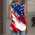 thumbnail image 5 of Sewkxo Independence Day Tank Top for Women's 4th Of July Patriotic American Flag Print Patriotic Vest Summer Lightweight Casual Loose T Shirts,White S, 5 of 5