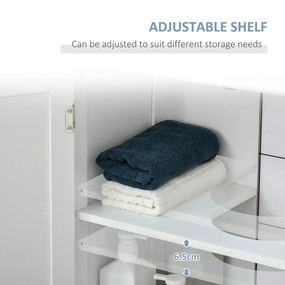 Topcobe Bathroom Vanities, Bathroom Sink Cabinets with U-Shape Cut-Out and Adjustable Internal Shelf, Indoor Modern Furniture for Bathroom, White