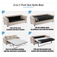 thumbnail image 4 of 81.5"Modern Pull-Out Sofa Bed With Memory Foam Mattress, Durable Iron And Wood Frame, Convertible Sleeper Sofa For Small Spaces, 4 of 7